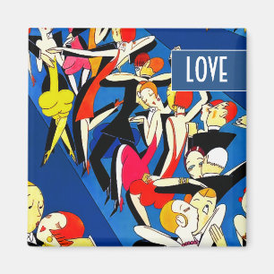 Íman Dançando Casais Art Deco Dia de os namorados Gift