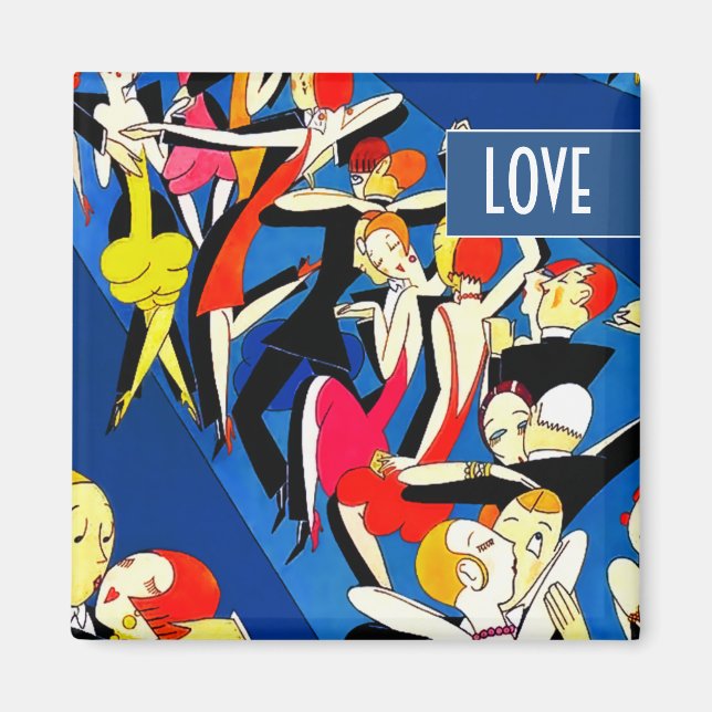 Íman Dançando Casais Art Deco Dia de os namorados Gift (Frente)