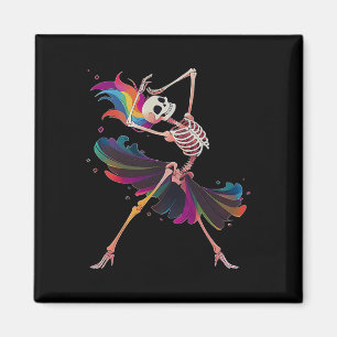 Íman Dançando esqueleto Rainbow Ballerina Halloween