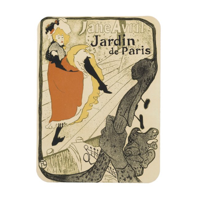 Íman Dançarina Art Nouveau Jane Avril por Toulouse Laut (Vertical)