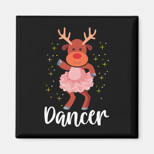 Íman Dançarina de dança de natal Reindeer Cute Deer Dan