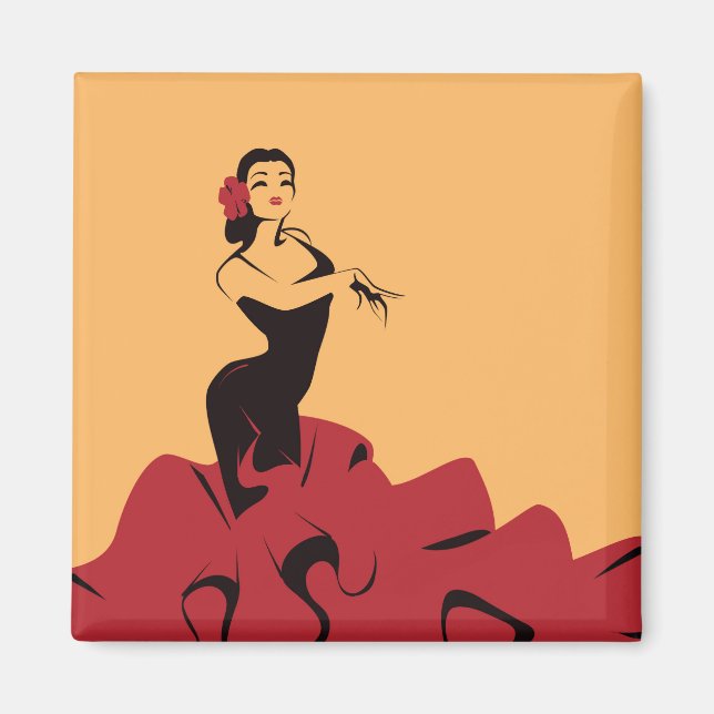 Íman dançarina de flamenco numa pose espetacular (Frente)