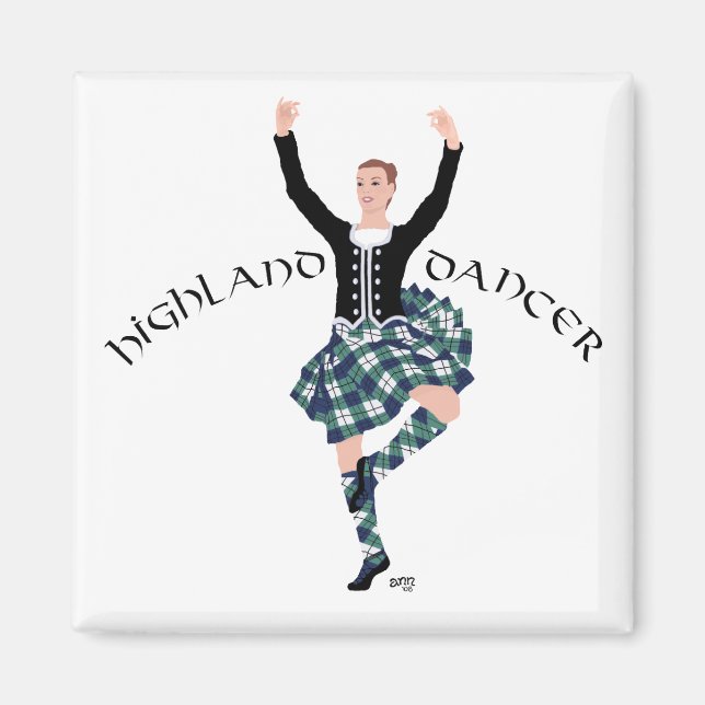 Íman Dançarino Escocês Highland Fling (Frente)