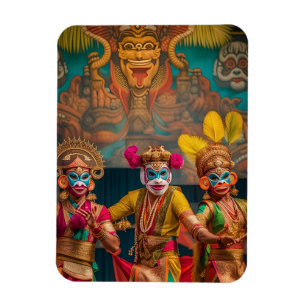 Íman Dançarinos mascarados de Bali indonésio