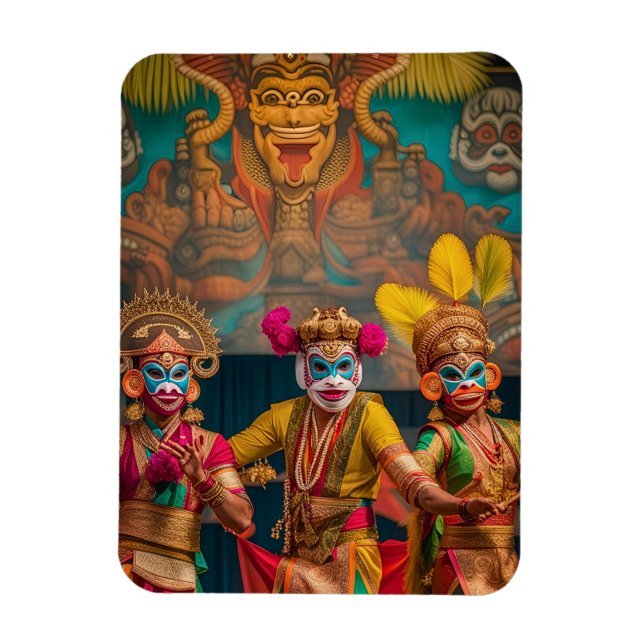 Íman Dançarinos mascarados de Bali indonésio (Vertical)