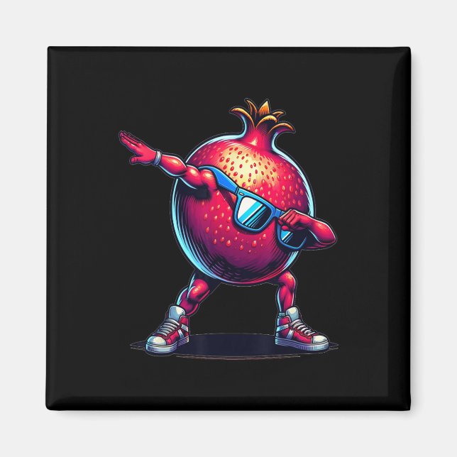 Íman Dance Dab Pomegranate Funny Dancing Dabbing Fruta (Frente)