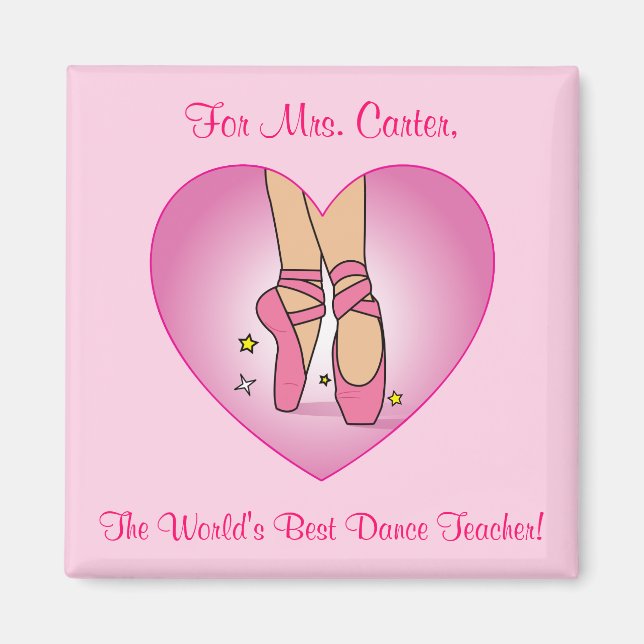 Íman Dance Teacher Magnet com Calçados de Balé (Frente)