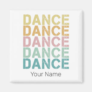 Íman Dance Vintage Lettering Para Retro Disco House
