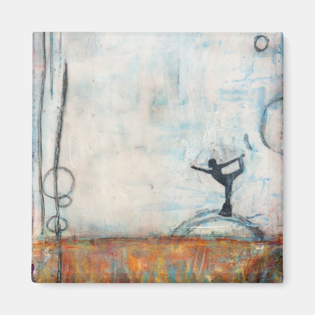 Íman Dancer Yoga Girl Square Magnet (Frente)