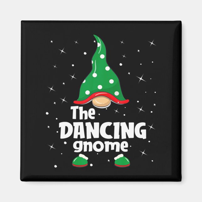 Íman Dancing Gnome Family Matching Christmas Funny Paja (Frente)