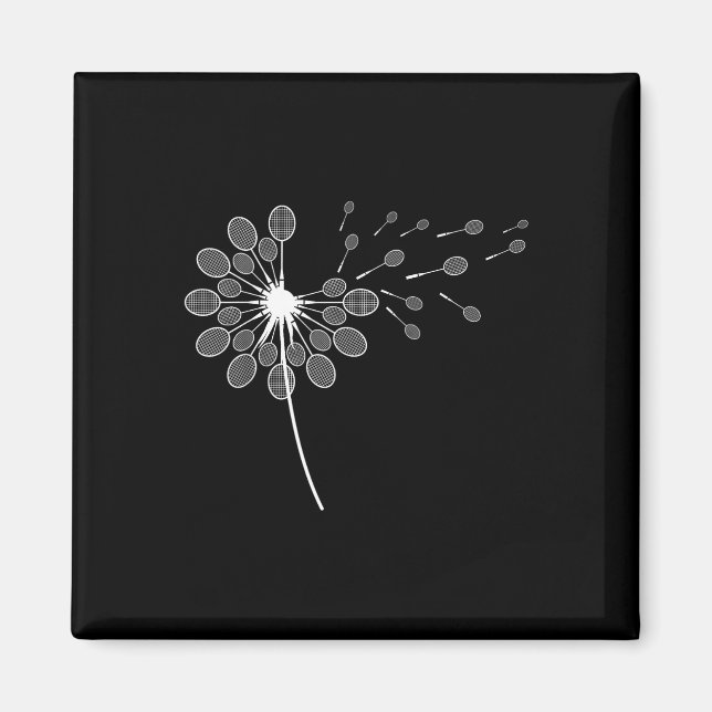 Íman Dandelion Badminton Racket Shirt Jogador de Badmin (Frente)