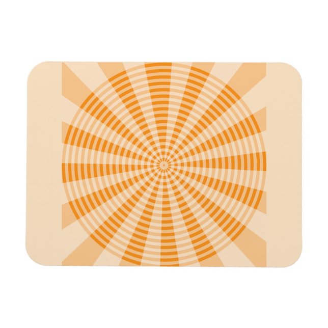 Íman Dandelion, Espiral Laranja, Arte Abstrata Boho (Horizontal)