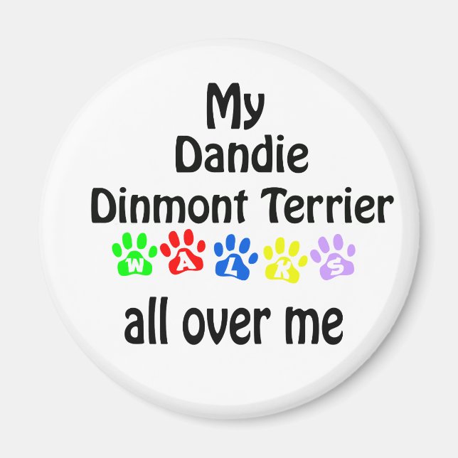 Íman Dandie Dinmont Terrier Walks Design (Frente)