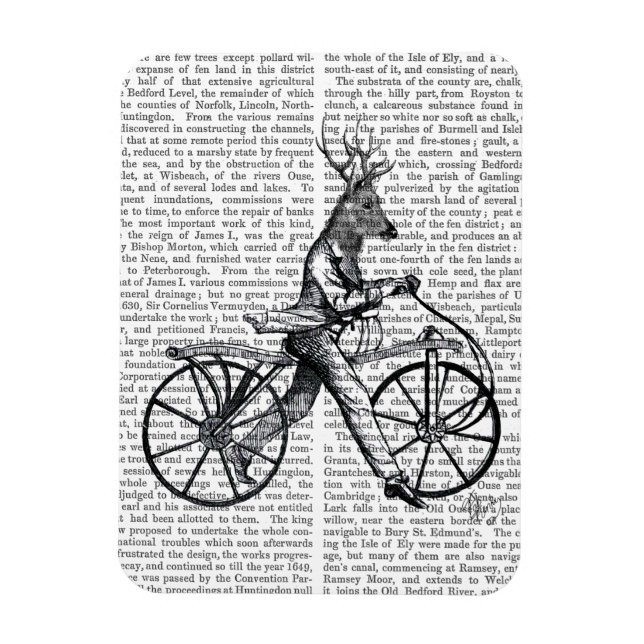 Íman Dandy Deer na Bicicleta Vintage (Vertical)