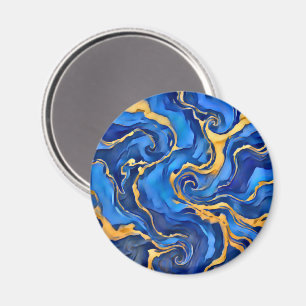 Íman Danse Royale Azul Real Rico Dourado Fluindo Abstra