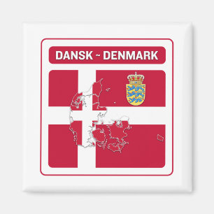 Íman Dansk Denmark Flag