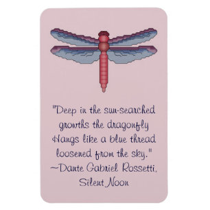 Íman Dante Gabriel Rossetti Dragonfly Quote Magnet