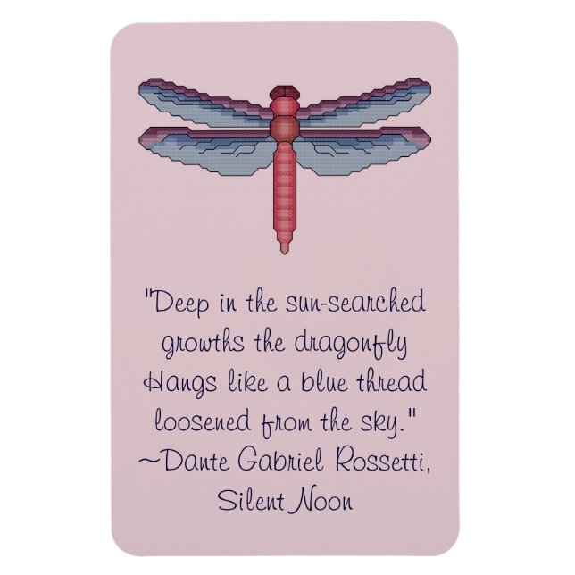 Íman Dante Gabriel Rossetti Dragonfly Quote Magnet (Vertical)