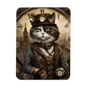 Íman Dapper Steampunk Calico Cat