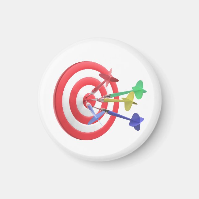 Íman Dardos atingindo o centro do prato (Frente)