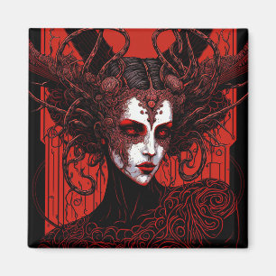 Íman Dark Elf Demon Red Black Fantasy Art