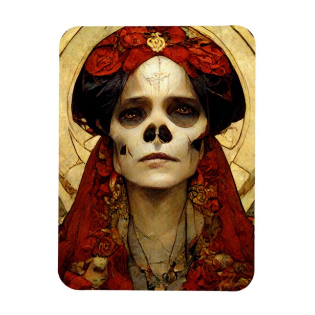 Íman Dark Fantasy Gothic Skull Mulher 3 (Vertical)