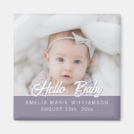 Íman Dark Mauve Contemporâneo Hello Baby Magnet