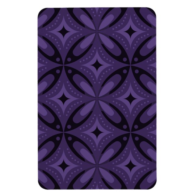 Íman Dark Purple Colored Retro Pattern (Vertical)