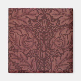Íman Dark Red Acanthus Leaves (por William Morris)