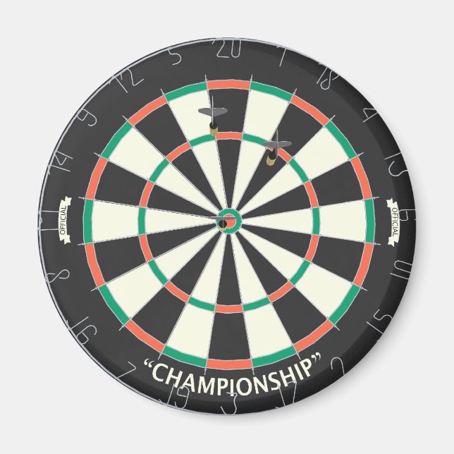Íman Dartboard & Darts: Modelo 3D: (Frente)
