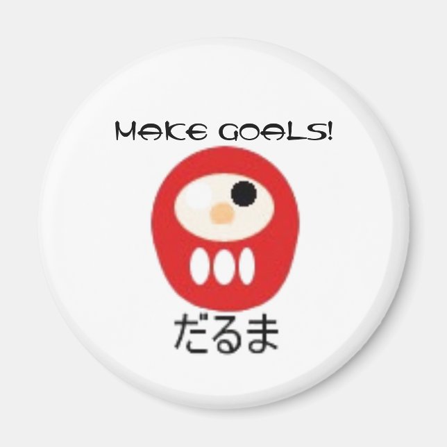Íman daruma, faça objetivos! (Frente)