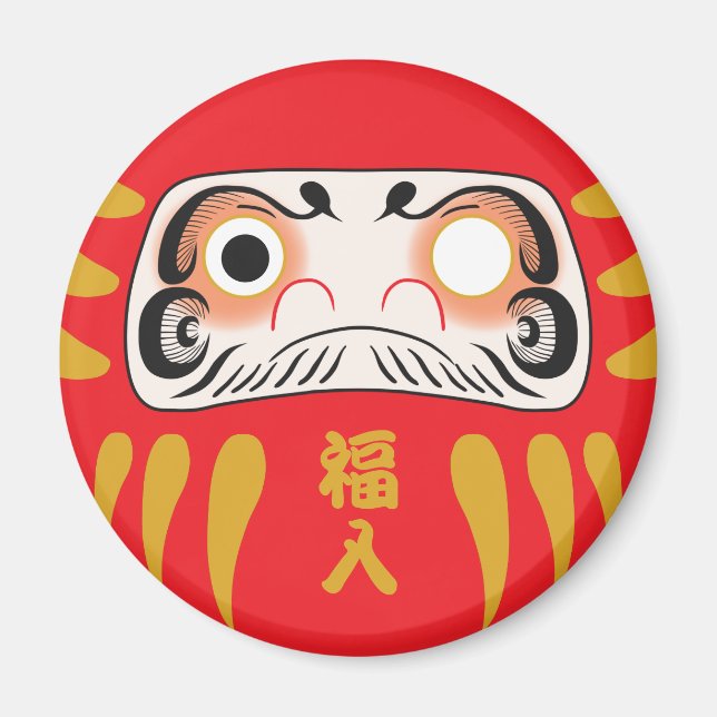 Íman Daruma Japonês (Um Olho Cheio) (Frente)
