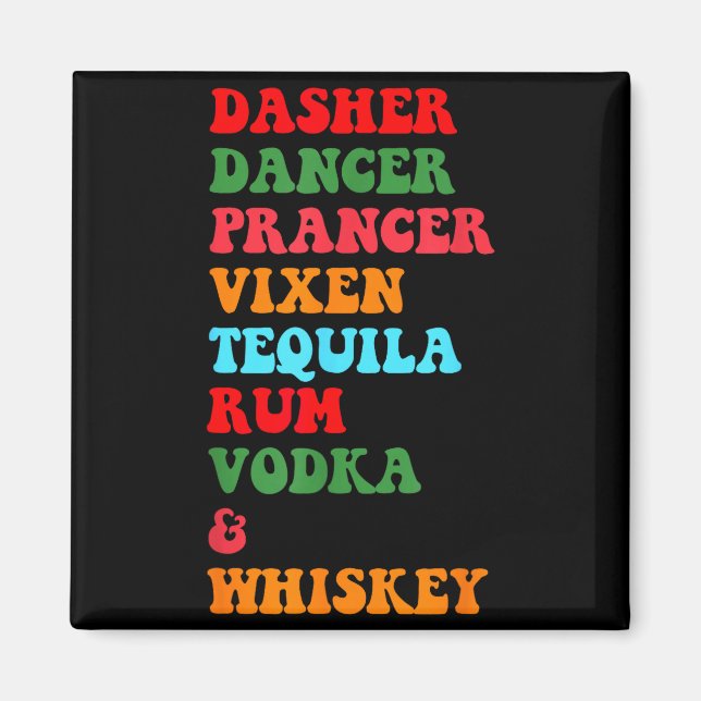 Íman Dasher Dancer Prancer Vixen Tequila Rum Vodka Desi (Frente)