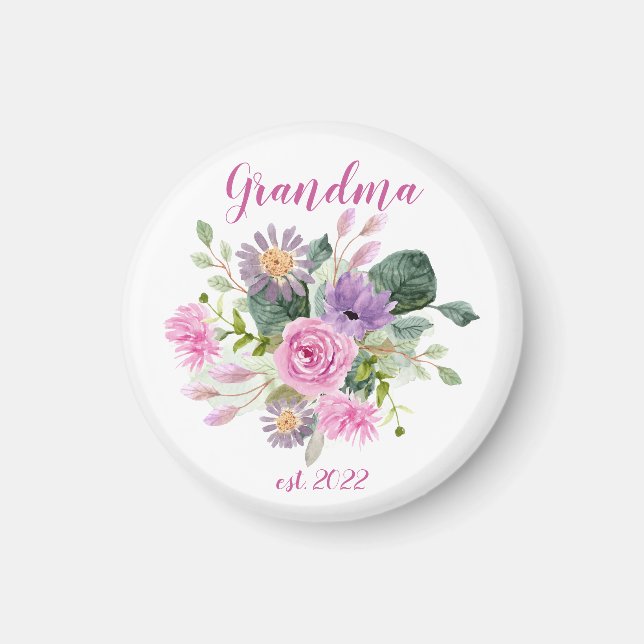 Íman Data da avó PERSONALIZÁVEL - Primeira vez Vovó (Frente)