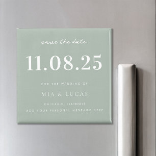 Íman Data De Casamento Chic Mínima Não Foto Salvar A Da