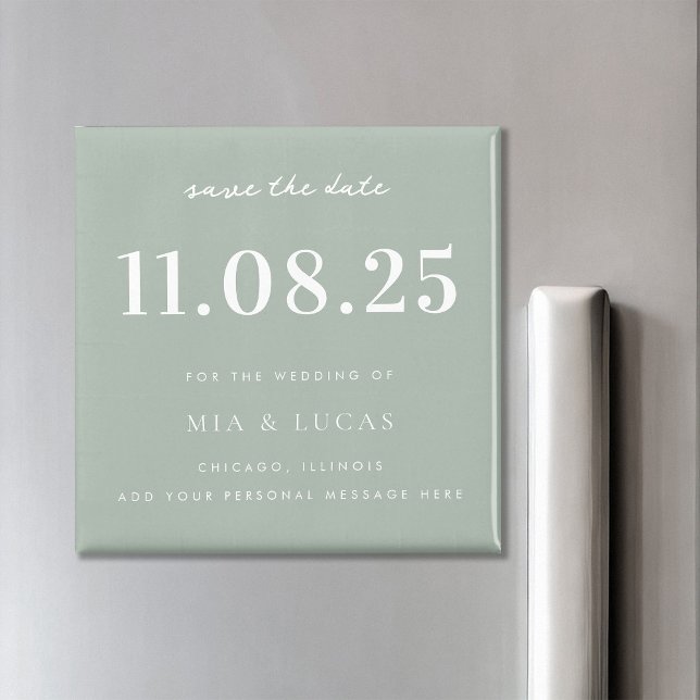 Íman Data De Casamento Chic Mínima Não Foto Salvar A Da (Criador carregado)