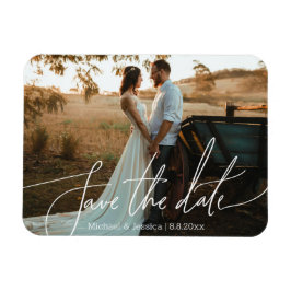 Íman Data de Casamento Foto de Capa com Letra Moderna