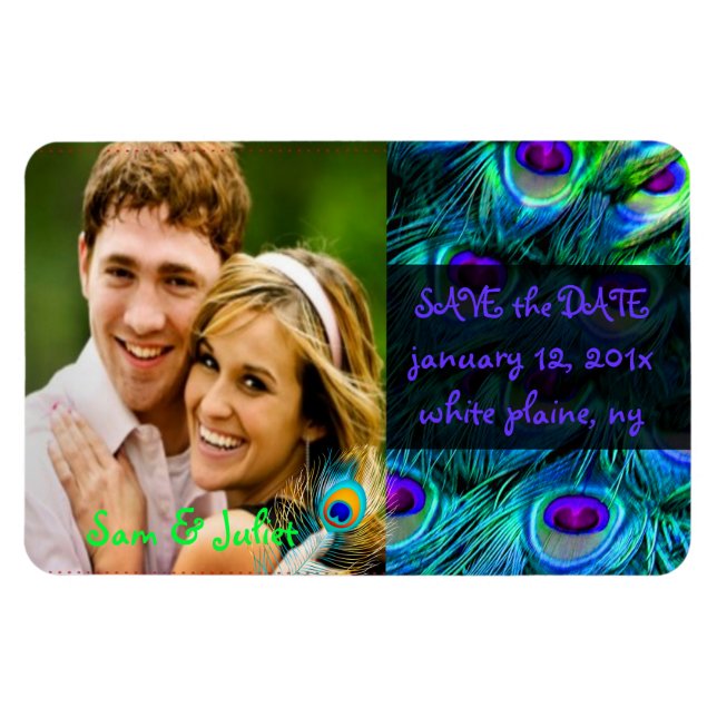 Íman Data de salvamento da foto do pavão PixDezines/fon (Horizontal)