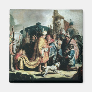 Íman David que oferece a cabeça de Goliath ao rei Saul