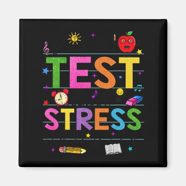 Íman Day Rock The Test Teacher Funny Testing Day Study (Frente)