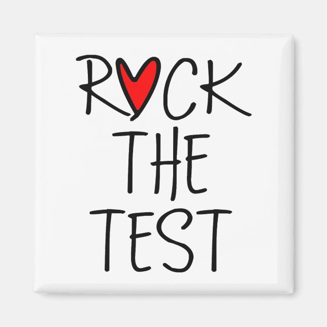 Íman Day Rock The Test Teacher Testing Day Engraçado Pr (Frente)