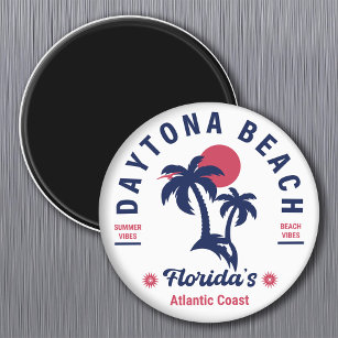 Íman Daytona Beach Flórida Palm Trees Souvenirs 60s