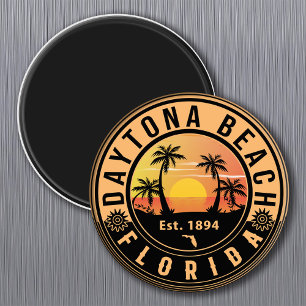Íman Daytona Beach Florida Retro Sunset Souvenirs