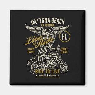 Íman Daytona Beach Florida Usa Motocicleta Sofrida De