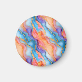 Íman Dazzling Marble in Blues, Pinks, and Oranges