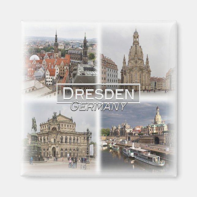 Íman DE0107 Europa, Alemanha, Saxónia, Dresden, Fridge (Frente)