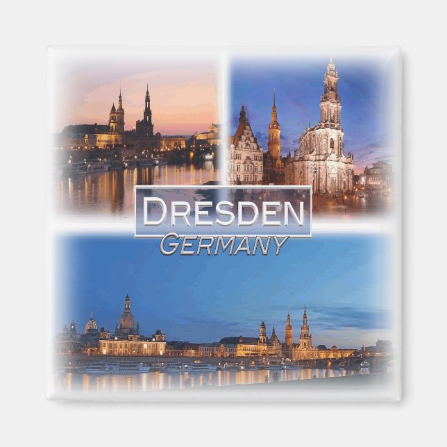 Íman DE0108 Europa, Alemanha, Saxónia, Dresden, Fridge (Frente)