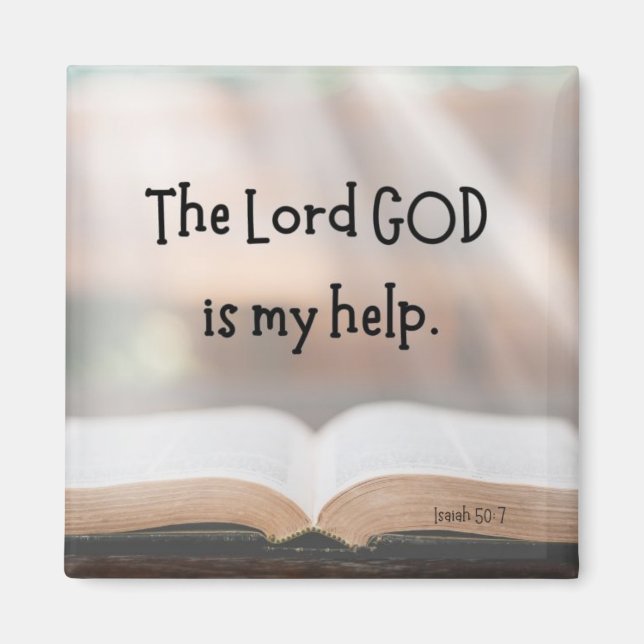 Íman de 2" Isaiah 50:7 (Frente)