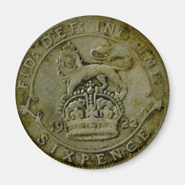 Íman de 6 pence britânico 1922 (Frente)
