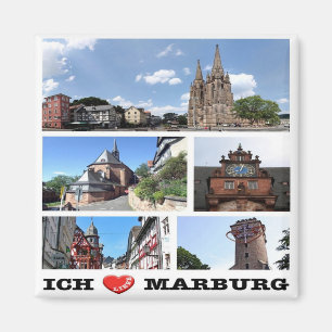 Íman DE - Alemanha - Marburg - I Love - Collage Mosaic